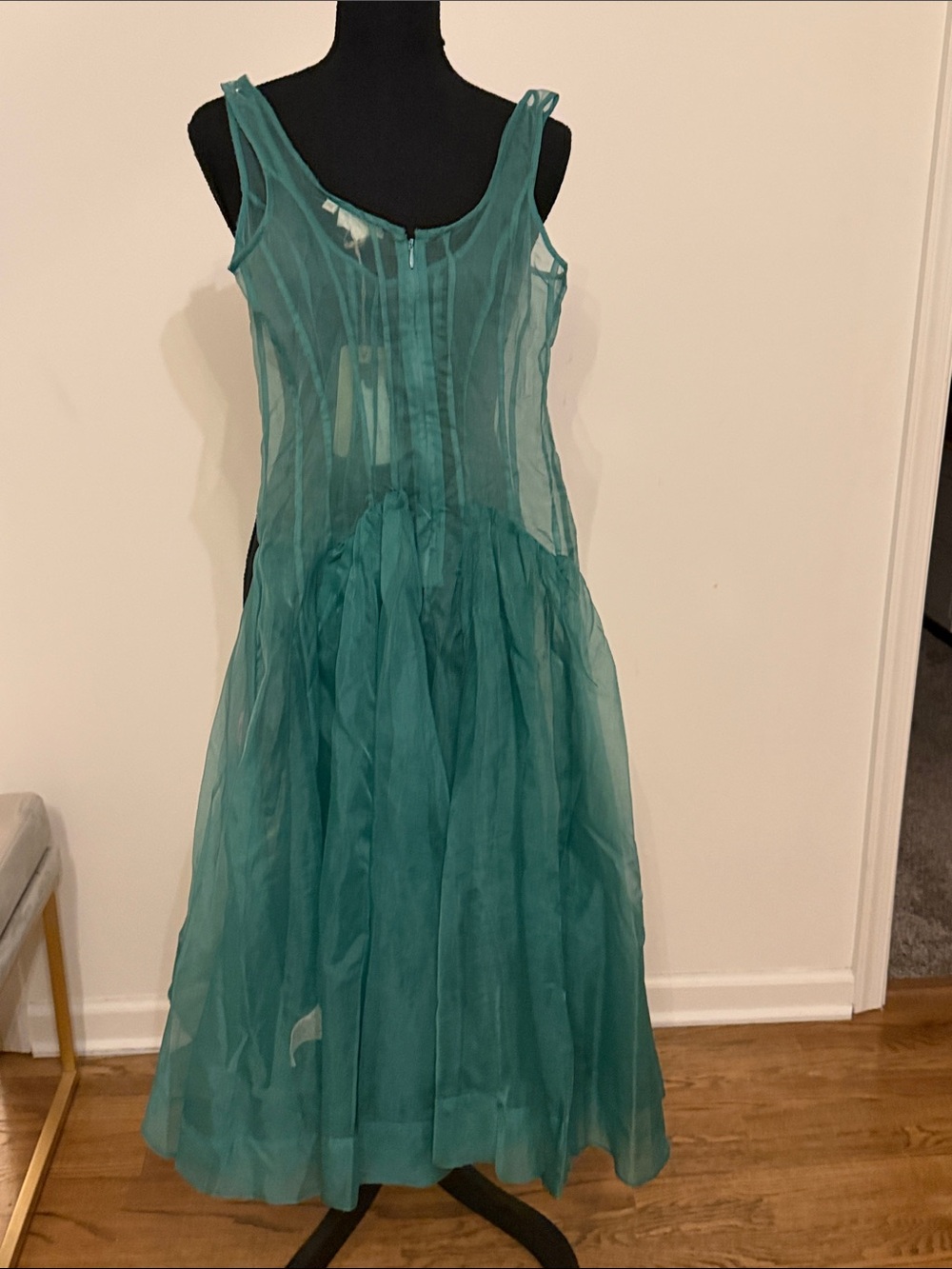 Anthropologie Let Me Be Seamed Sleeveless Basque-Waist Floral Dress size xxs - Picture 7 of 9